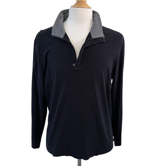 Michael Kors Men’s Black 1/4 Zip Pullover Lightweight Sweater Shirt Size XL - Picture 1 of 8